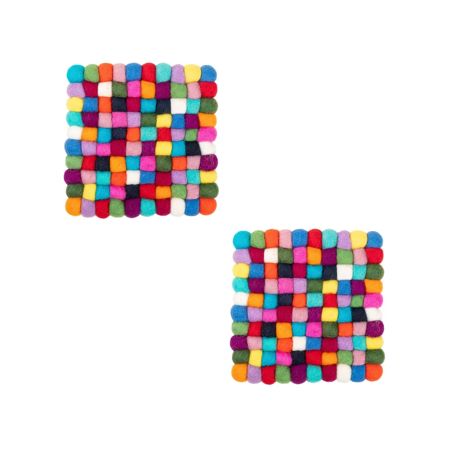 Set of 2 Eco-Friendly Felt Wool Trivets (16cm Diameter) Woolygon