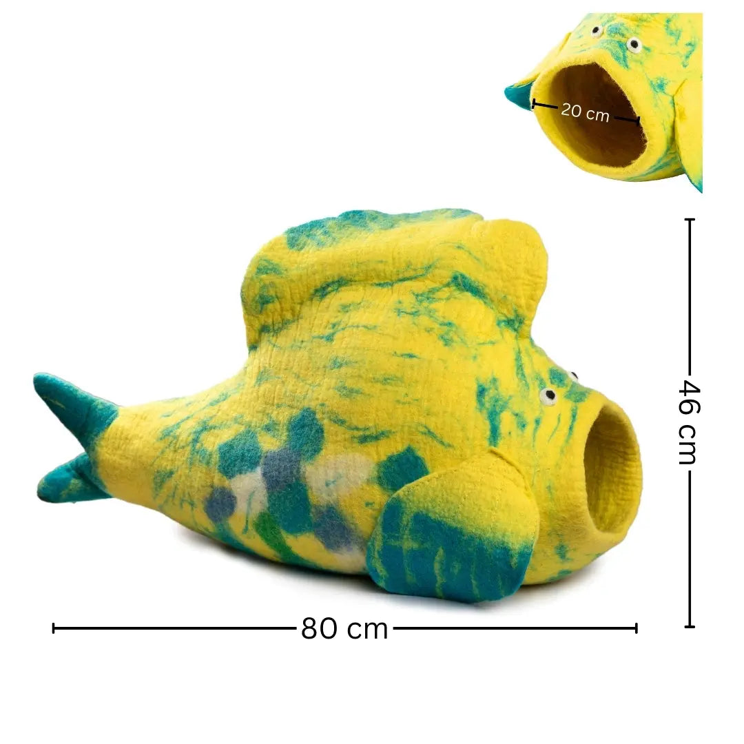 Indoor Cat Haven: Soft & Supportive Felt Wool Cave Woolygon