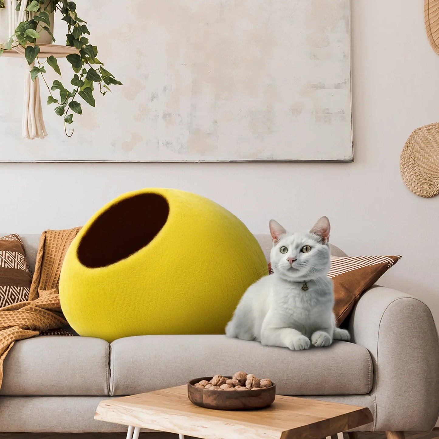 Cozy felt cat bed for kittens
