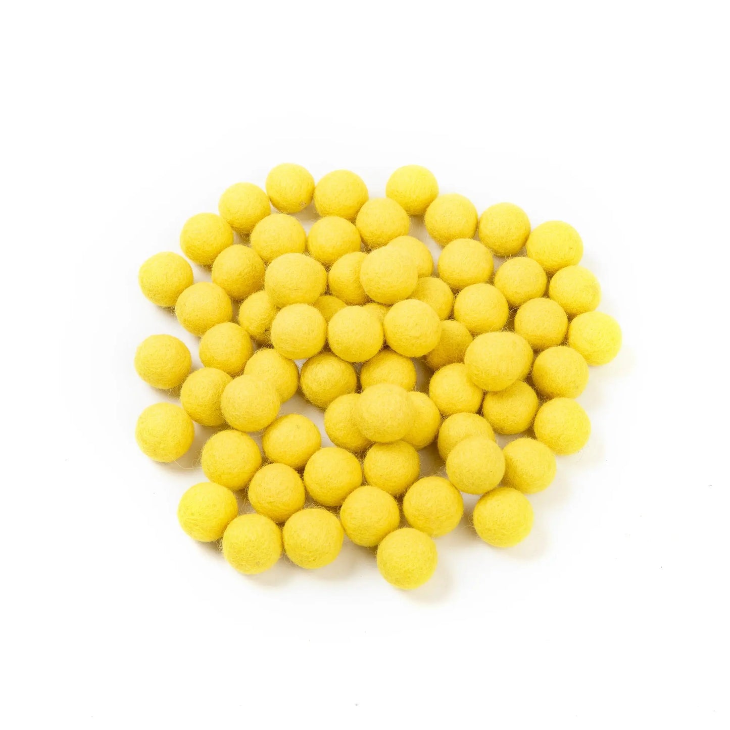 2cm Colorful Wool Felt Balls for Crafts & DIY Fun Yellow Woolygon