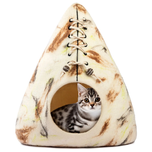 Minimalist Design  Modern Felt Wool Cat Cave Woolygon