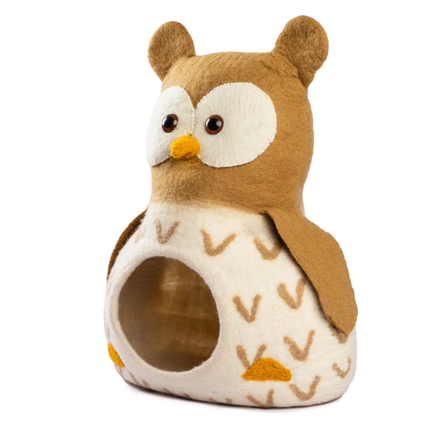 Durable & Cozy: Natural Wool Cat Cave for Playful Feline Woolygon