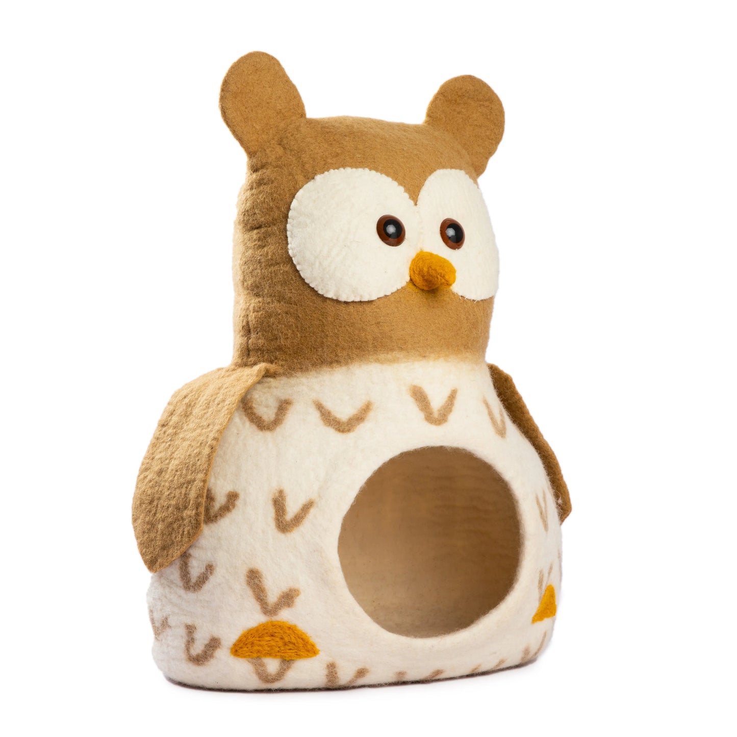 Durable & Cozy: Natural Wool Cat Cave for Playful Feline Woolygon