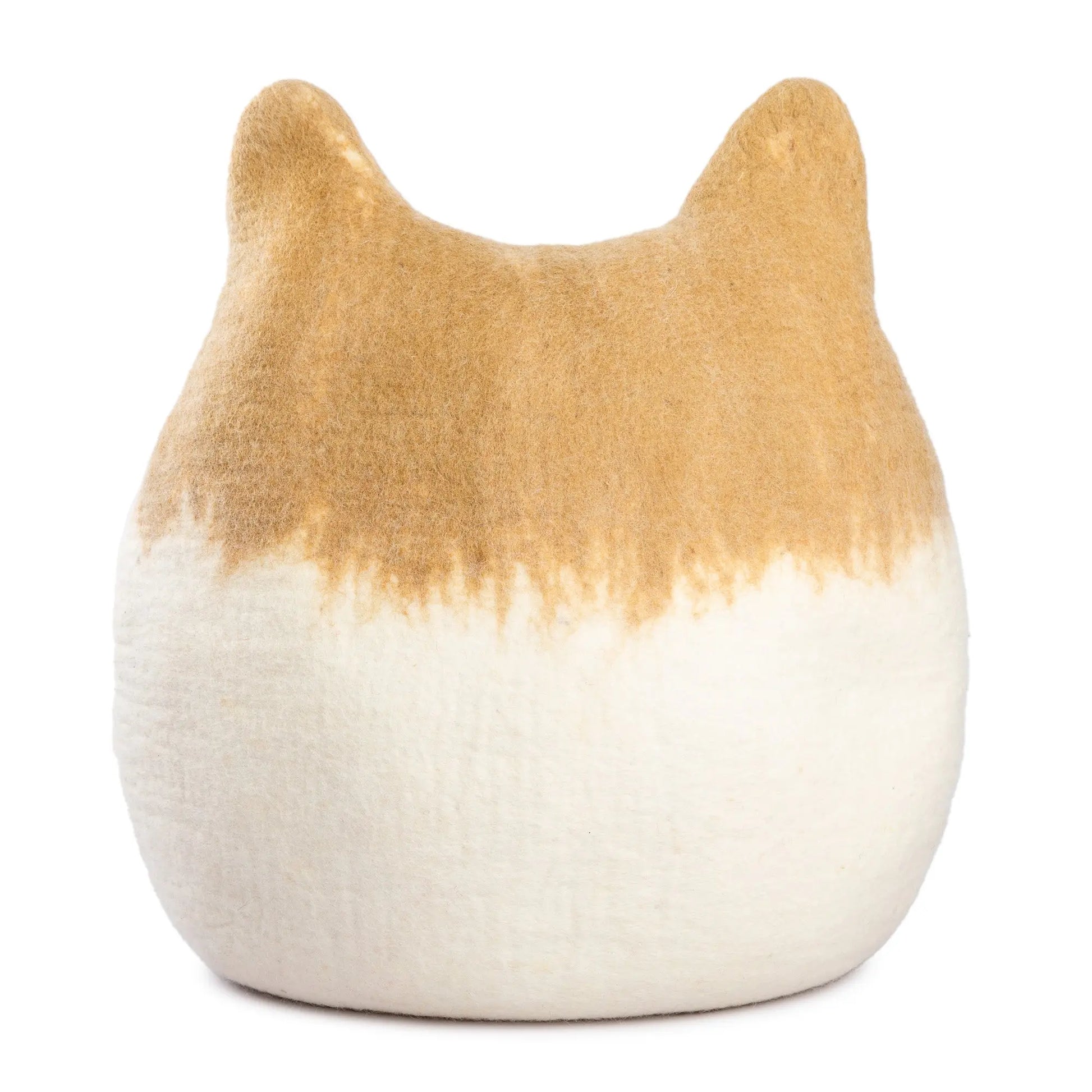 Large handmade cat cave in natural wool