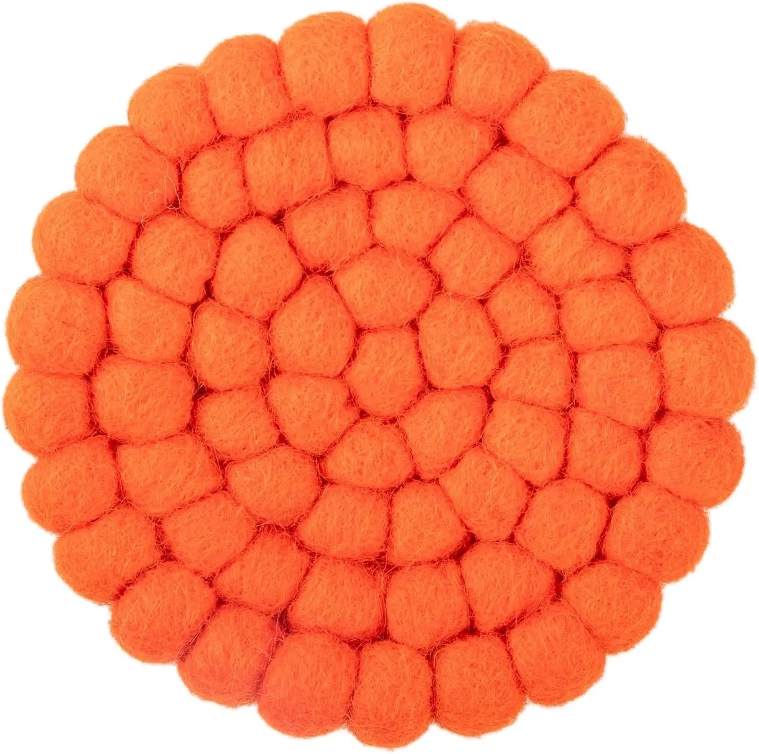 Round Felt Ball Coasters - 100% Merino Wool Table Coasters - Felt Coaster Pads, Absorbent Trivet for Drinks - Heat Resistant, Thick & Durable Hand Felted in Nepal by Woolygon- Multicolor - Set of 5 Woolygon