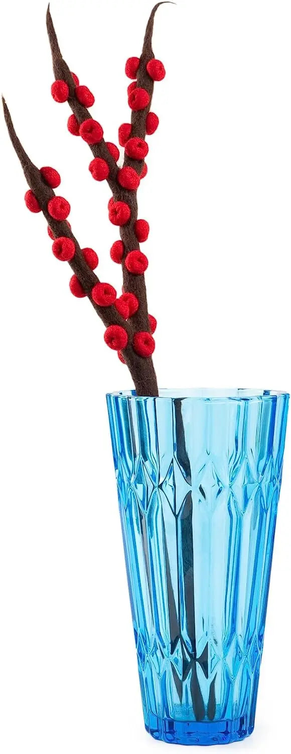 Woolygon Ilex Berry Red Artificial Flowers - Reusable, Washable Felted Flower Stem - Artificial Bouquet Natural Felt Hand-Made Fair Trade Flower | Great as Gift and Home or Event Decorations (Red) Woolygon