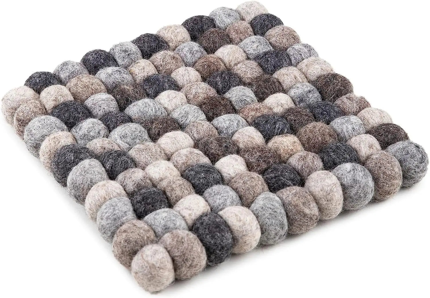 Woolygon Trivet, Pot Mat, Pot Holder Heat Resistant Durable Round Felt Design Hand-Felted in Nepal Woolygon