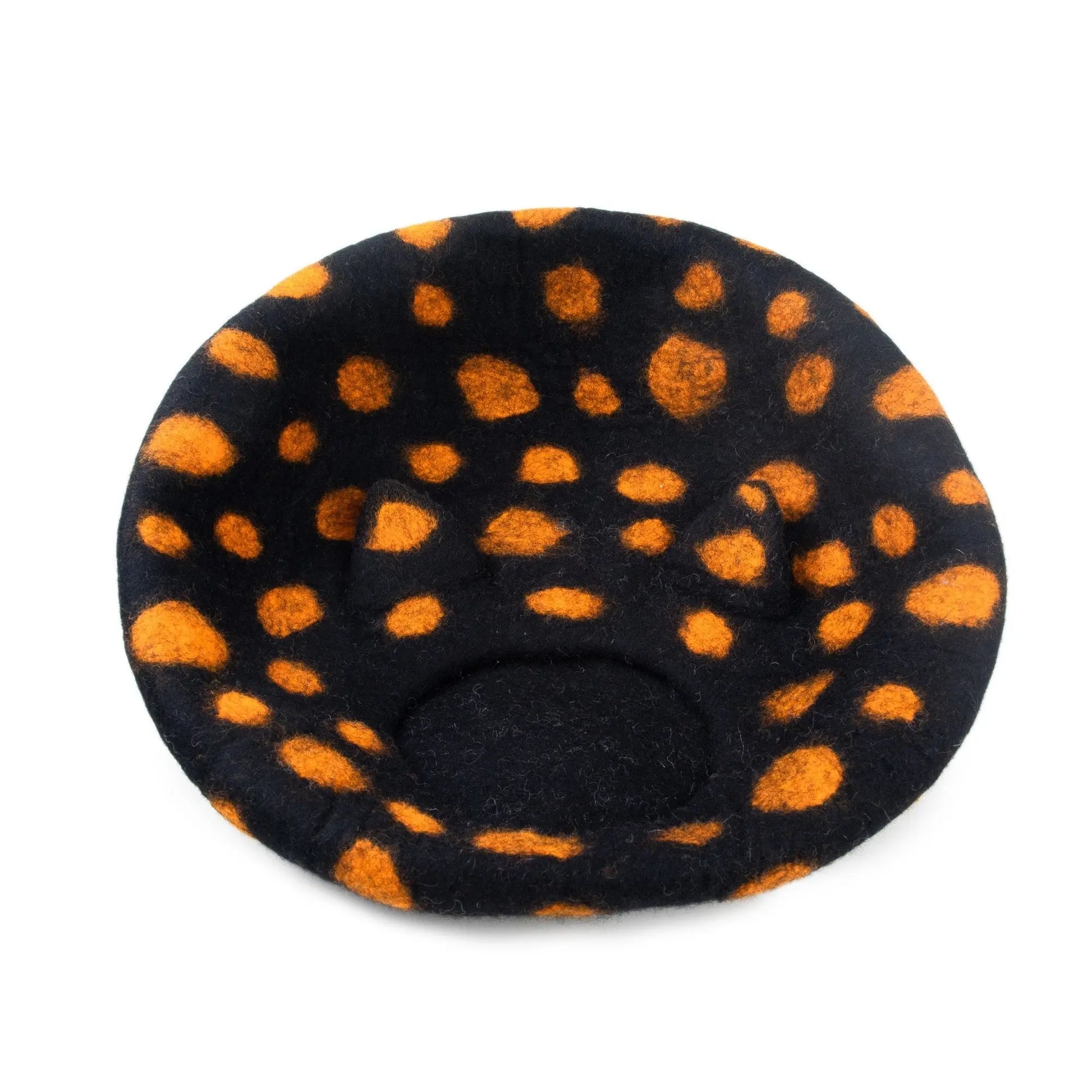 Orange Polka Cat Cave: Tabby Ear Design Woolygon