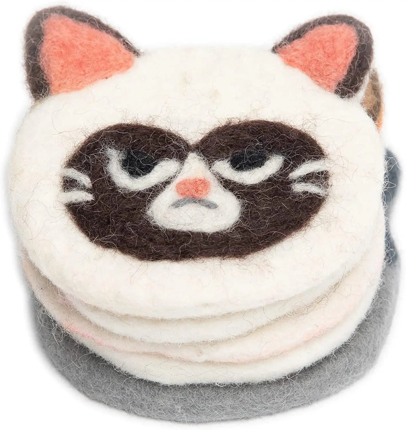 Coasters for Drinks, Absorbent Felt Coasters Set of 5, Cute Funny Cat Drink Coasters for Coffee Table – Woolygon Woolygon