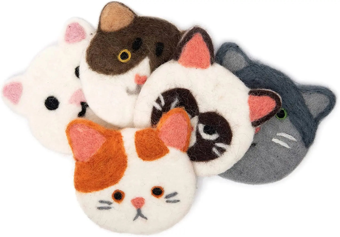 Coasters for Drinks, Absorbent Felt Coasters Set of 5, Cute Funny Cat Drink Coasters for Coffee Table – Woolygon Woolygon