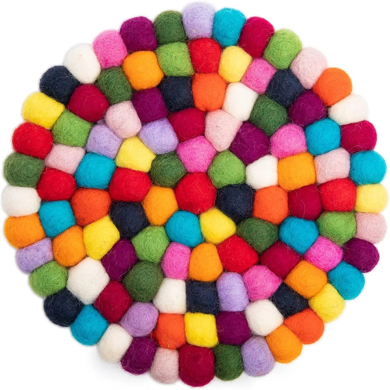 Woolygon Trivet, Pot Mat, Pot Holder Heat Resistant Durable Round Felt Design (One Piece) by Himalayan Bazaar Woolygon