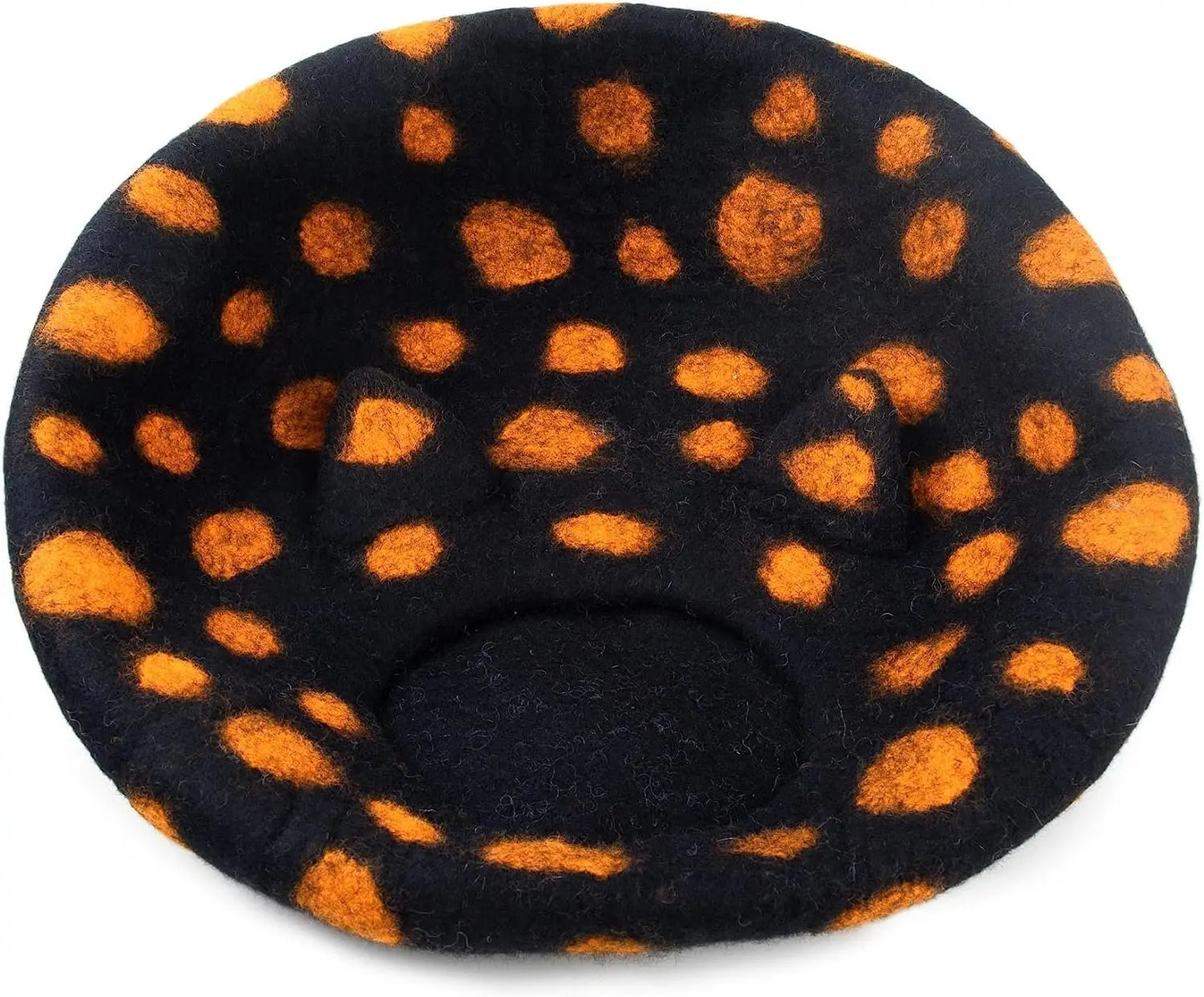 Woolygon Wool Cat Cave Bed - Handcrafted 100% Merino Wool, Eco-Friendly Felt Cat Cave for Indoor Cats and Kittens (Tabby Ears) Woolygon