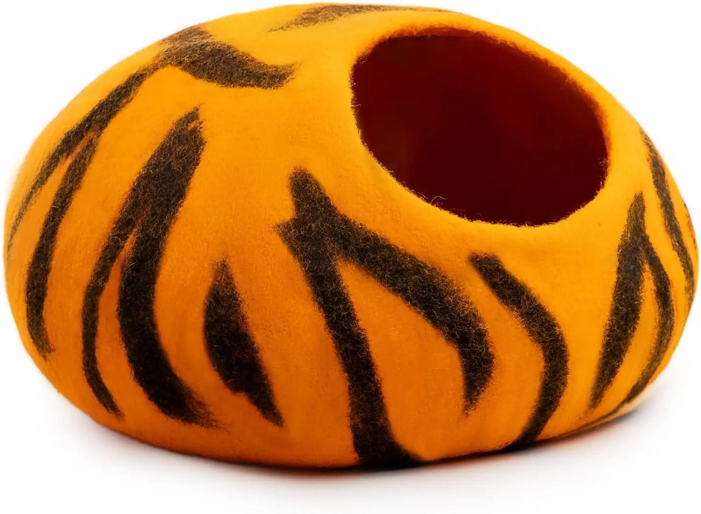 Woolygon Premium Felt Cat Cave Bed - Polka Dot Series - Wool Kitty Beds Handcrafted Kitten Caves Bed for Indoor Cats - Eco-Friendly Merino Wool, Foldable Cat Hideaway Cat Houses Pod Woolygon