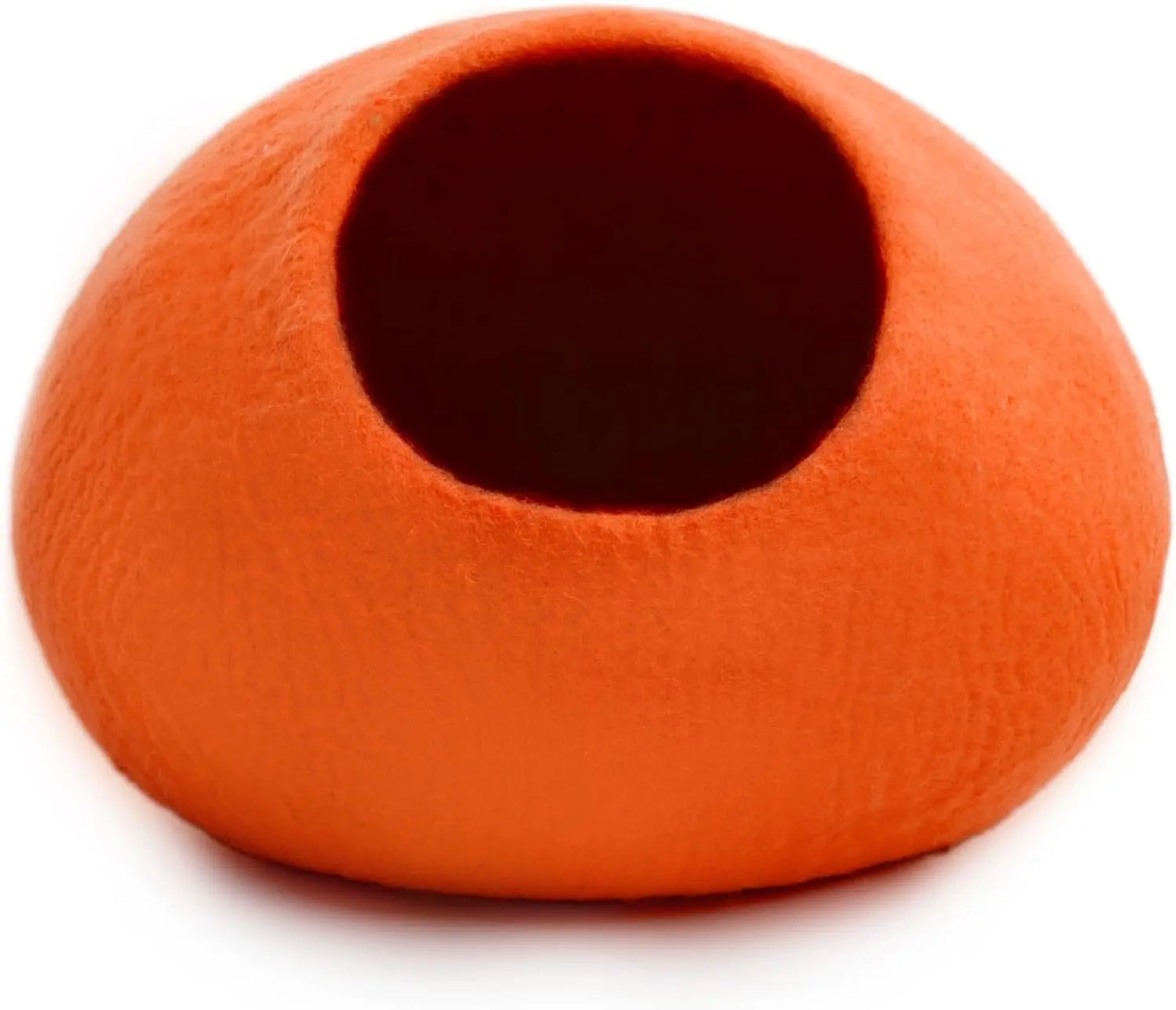 Large handmade cat cave in natural wool