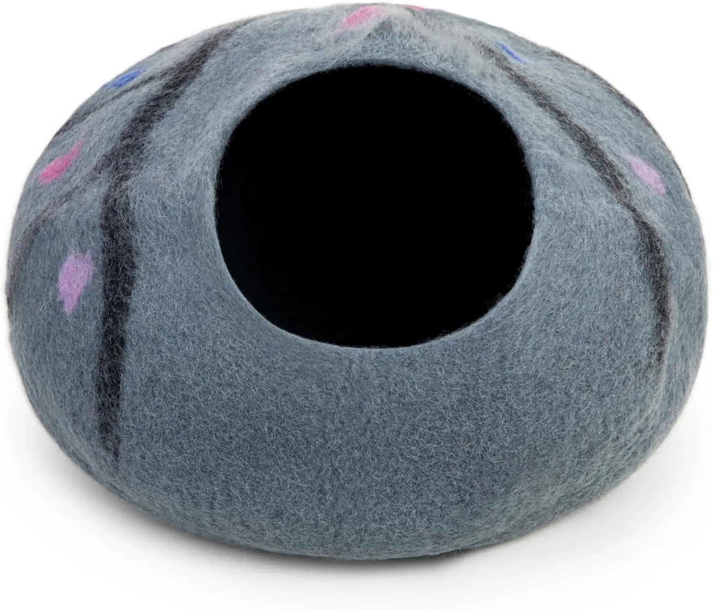 Large handmade cat cave in natural wool