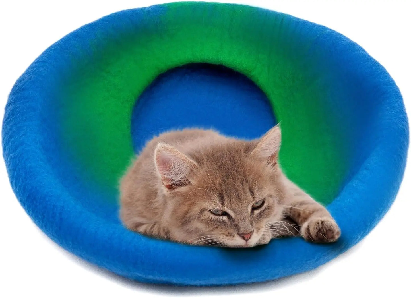 Handmade Wool Cat Cave Bed – Cozy Felt Cat House for Pets – Eco-Friendly Kitty Hideaway Woolygon