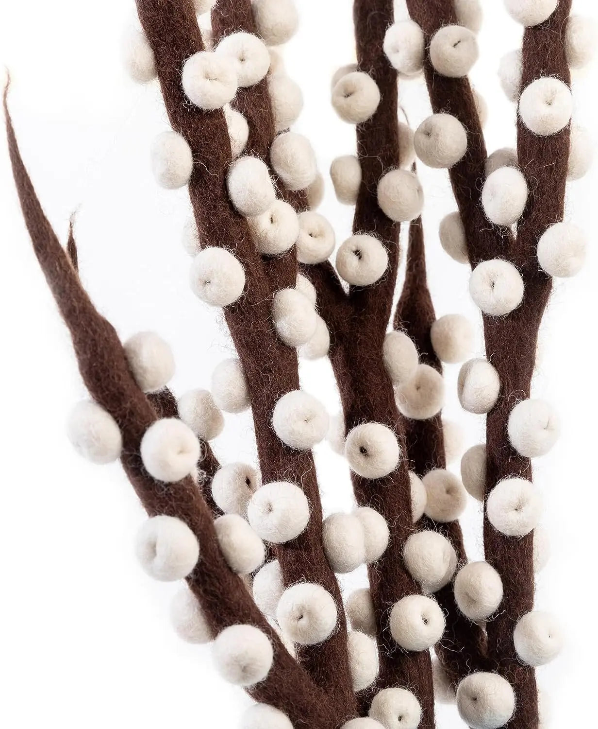 Woolygon Ilex Berry Red Artificial Flowers - Reusable, Washable Felted Flower Stem - Artificial Bouquet Natural Felt Hand-Made Fair Trade Flower | Great as Gift and Home or Event Decorations (Red) Woolygon