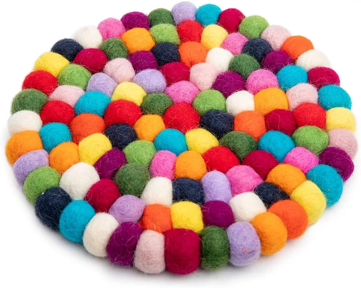Woolygon Trivet, Pot Mat, Pot Holder Heat Resistant Durable Round Felt Design (One Piece) by Himalayan Bazaar Woolygon