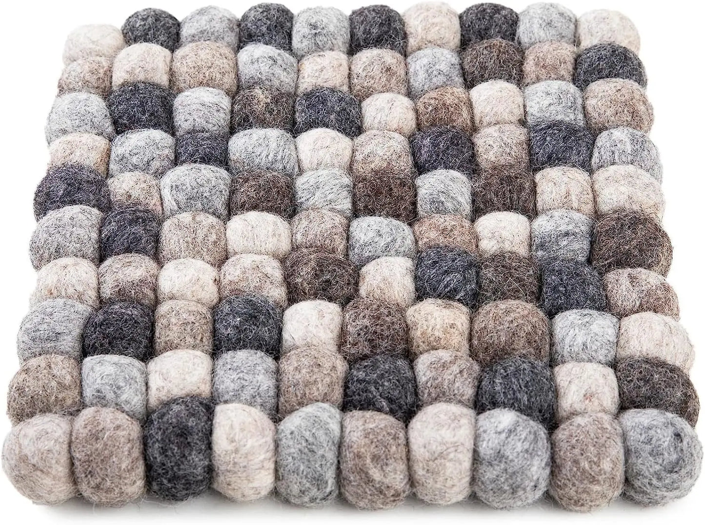 Woolygon Trivet, Pot Mat, Pot Holder Heat Resistant Durable Round Felt Design Hand-Felted in Nepal Woolygon