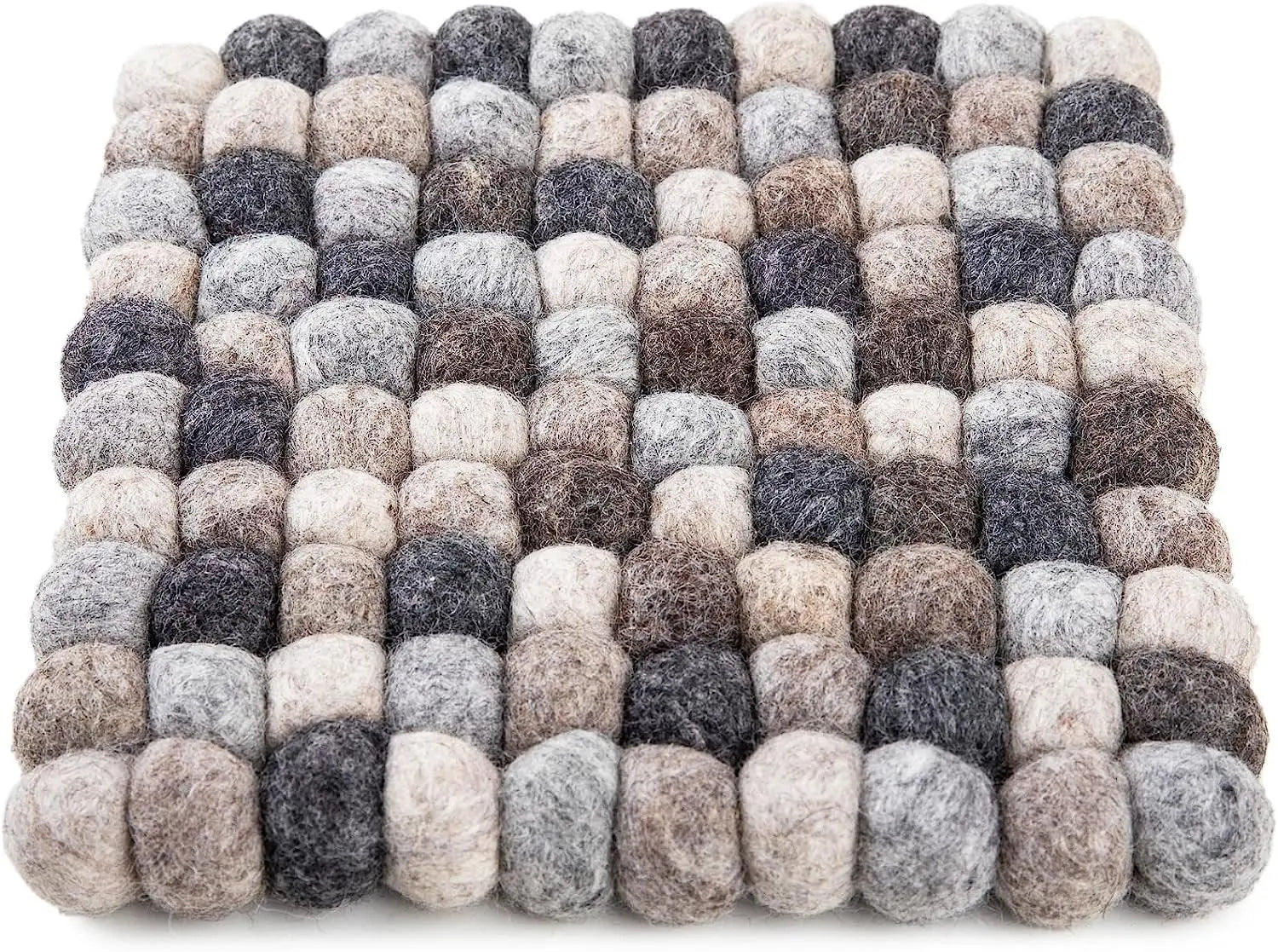 Woolygon Trivet, Pot Mat, Pot Holder Heat Resistant Durable Round Felt Design Hand-Felted in Nepal Woolygon