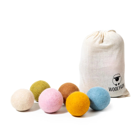 Colorful Wool Dryer Balls | Reusable Felt Fabric Softener Alternative | Natural Anti-Static Laundry Solution | Eco-Friendly Gift Woolygon