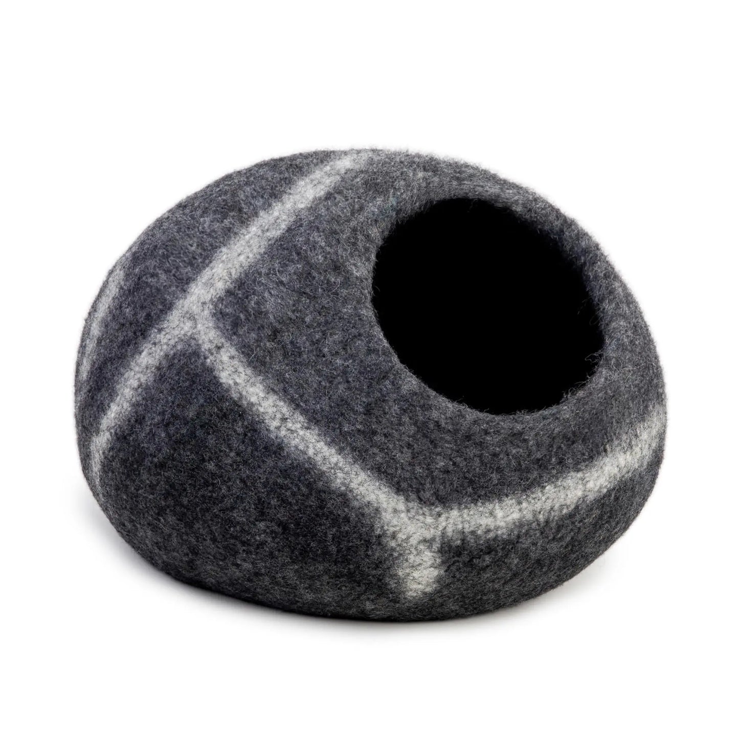 Wool Felt Cat Cave Bed | Handmade Modern Cat House | Cozy Pet Furniture for Large Cats | Eco-Friendly Gift Woolygon