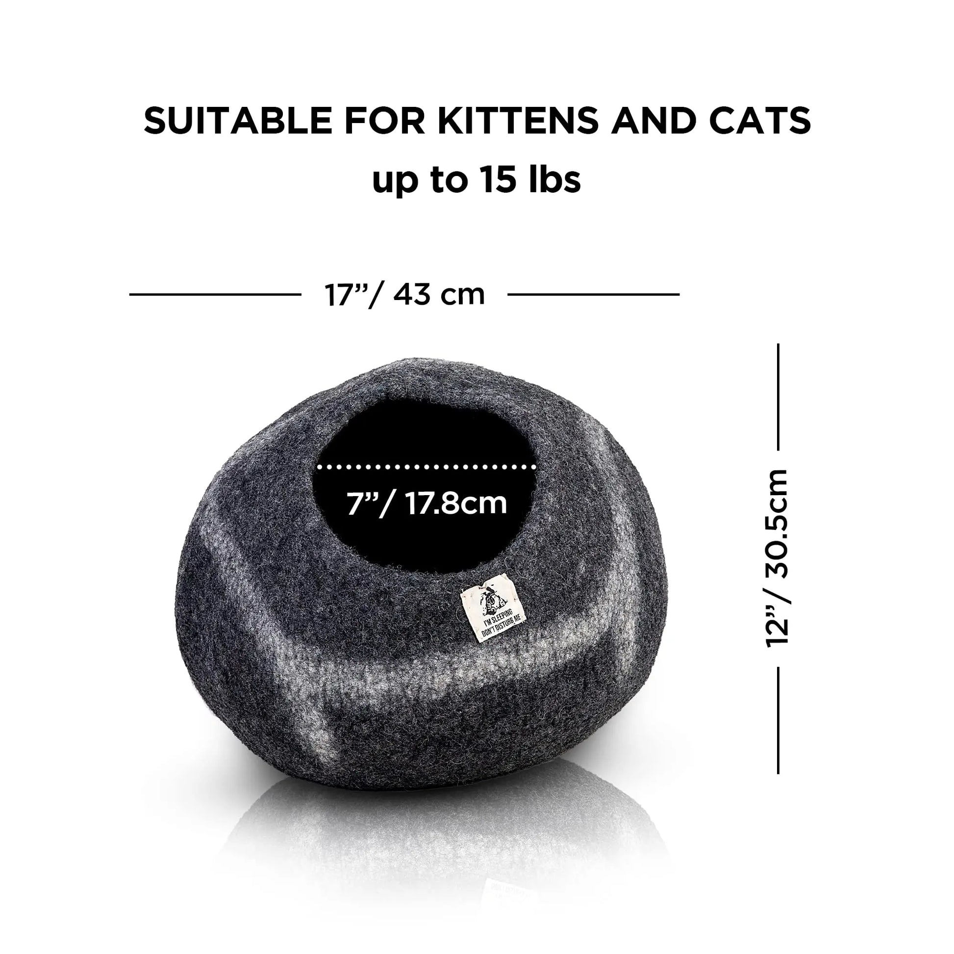 Wool Felt Cat Cave Bed | Handmade Modern Cat House | Cozy Pet Furniture for Large Cats | Eco-Friendly Gift Woolygon