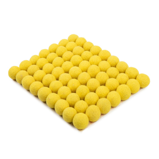 2cm Colorful Wool Felt Balls for Crafts & DIY Fun Yellow