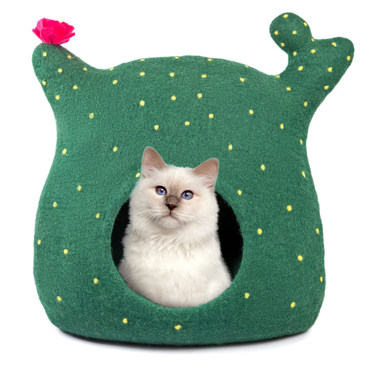Ultra Cozy Felt Wool Cat Cave - Natural & Breathable
