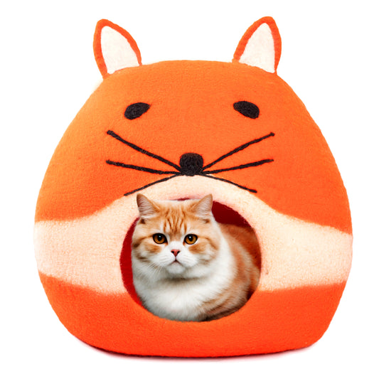 The Woolygon Purrfect Nest: Eco-Friendly Merino Wool Cat Cave for Relaxation & Play
