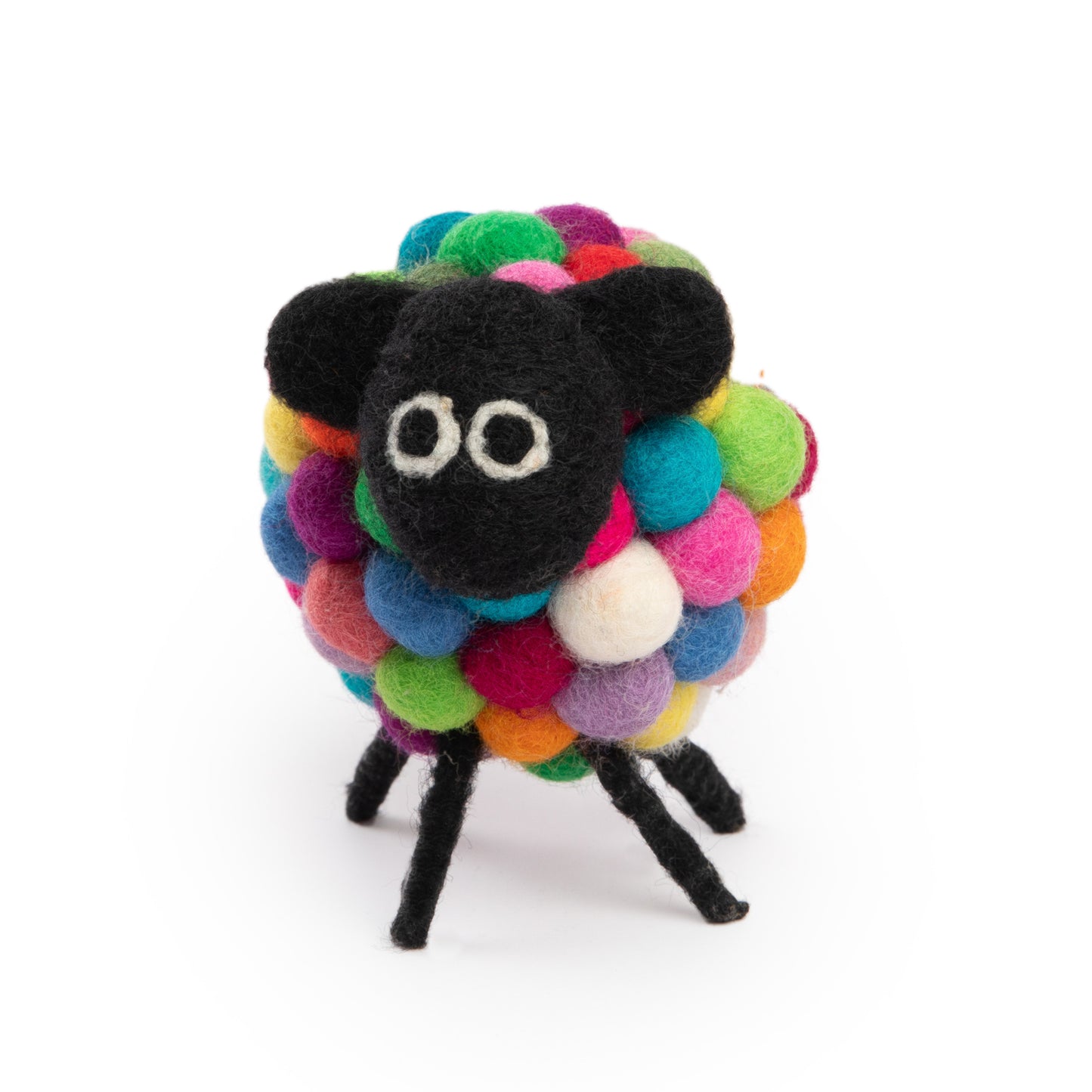 Handcrafted felt wool sheep figurine with intricate detailing, perfect for home décor or as a children's toy