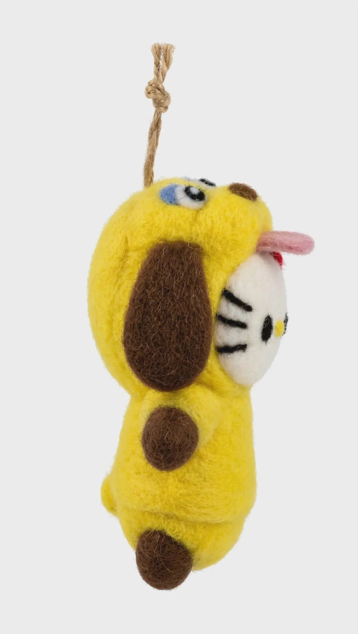Handmade Felt Hello Kitty Dog Costume Ornament – Kawaii Christmas Tree Decoration