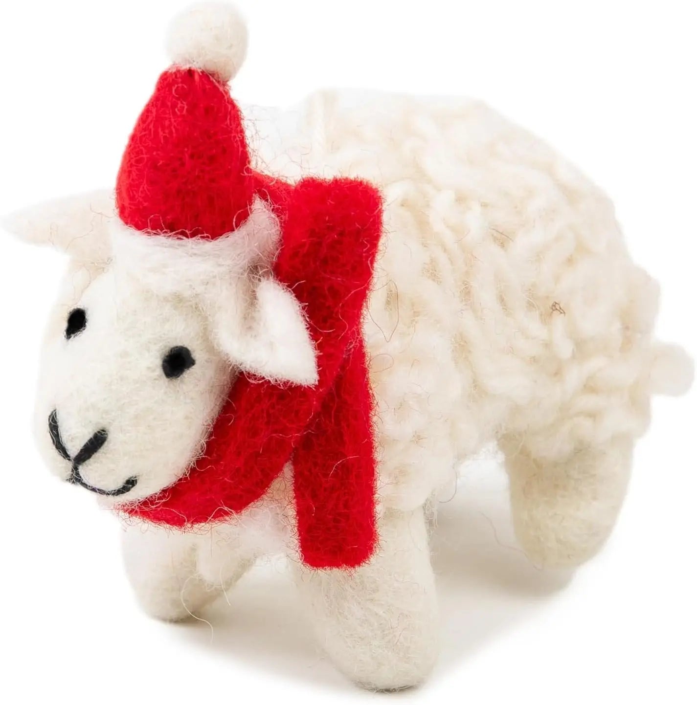 Woolygon Hand-Woven Felt Lamb Figurine – Cute Lamb Hanging Decoration | Wool Felt Home Christmas Tree Decor Felt Sheep Mini Table Ornament Farm Plush Animals Decorations Birthday Gift Woolygon