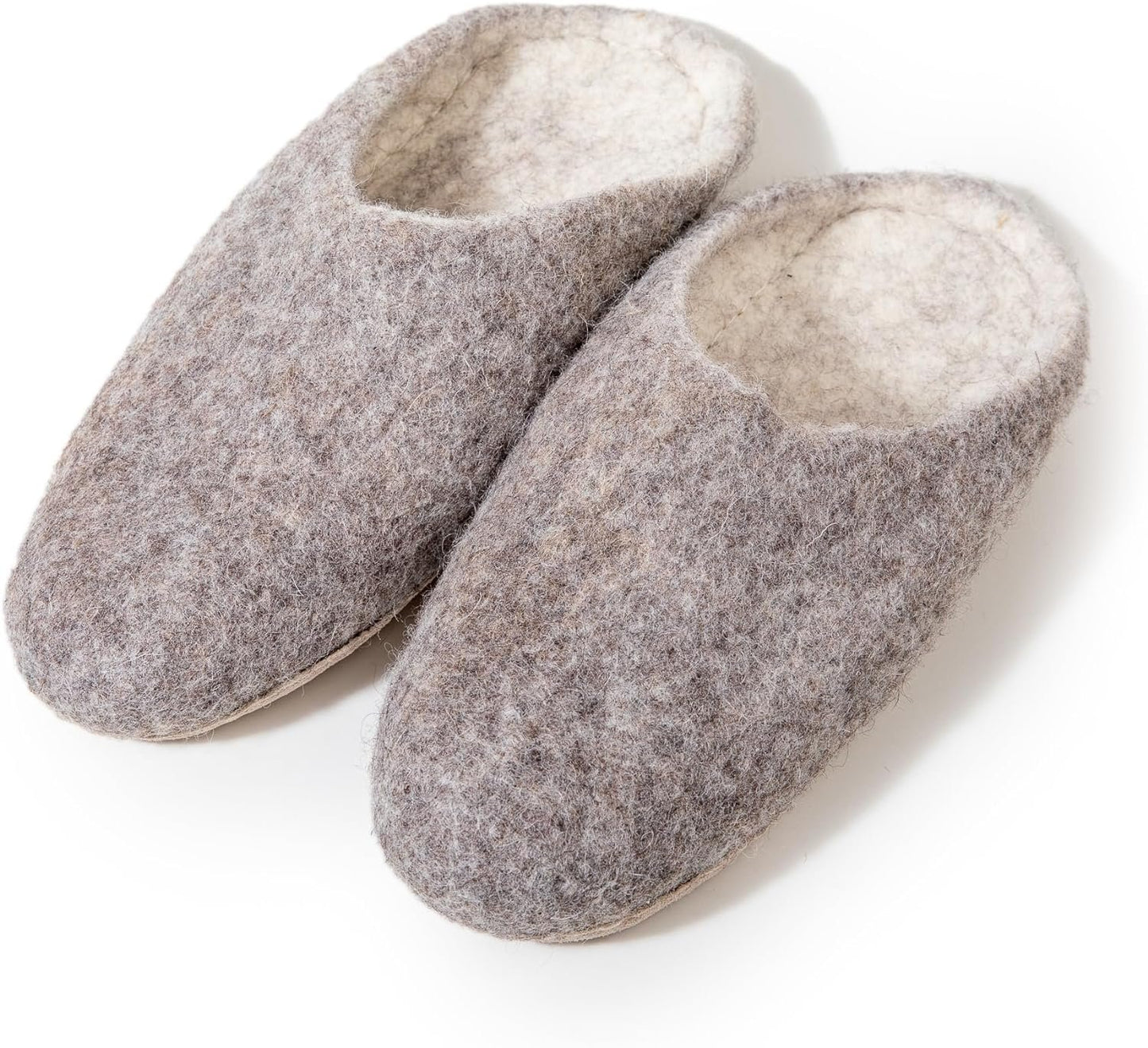 Woolygon Unisex Wool Clogs Indoor Slippers - Mules Sandals for Men Women, Warm Slip-On Soft Comfy Sheepskin Loafers Lightweight Footwear