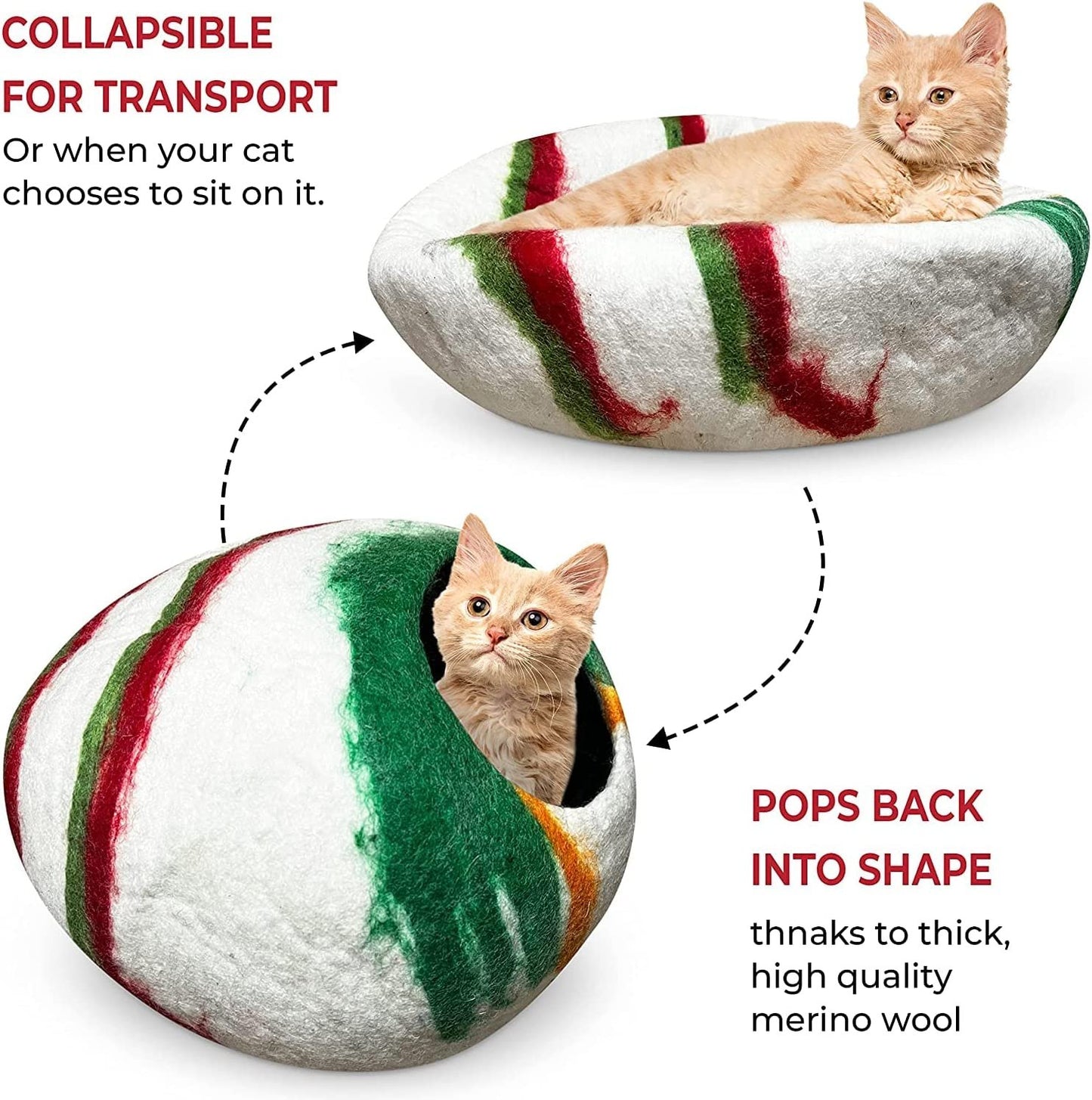 Luxury cat bed with felt material