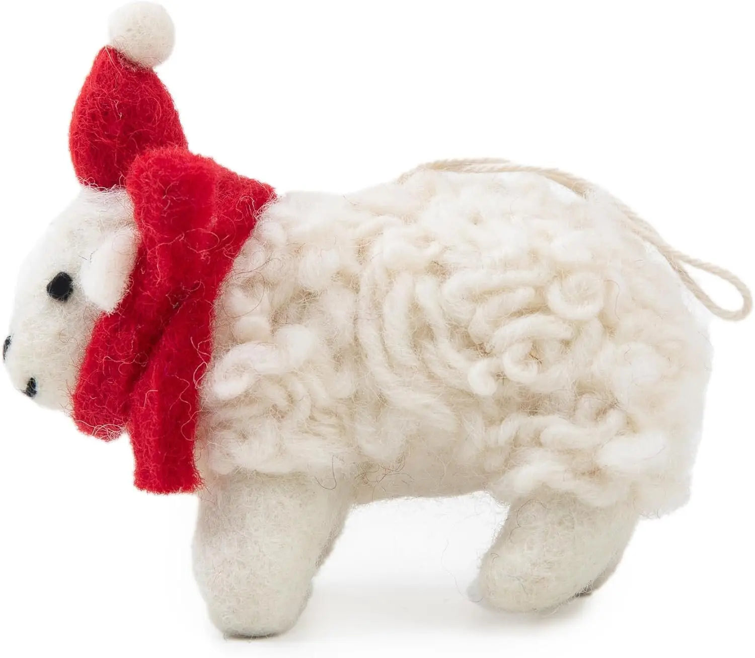 Woolygon Hand-Woven Felt Lamb Figurine – Cute Lamb Hanging Decoration | Wool Felt Home Christmas Tree Decor Felt Sheep Mini Table Ornament Farm Plush Animals Decorations Birthday Gift Woolygon