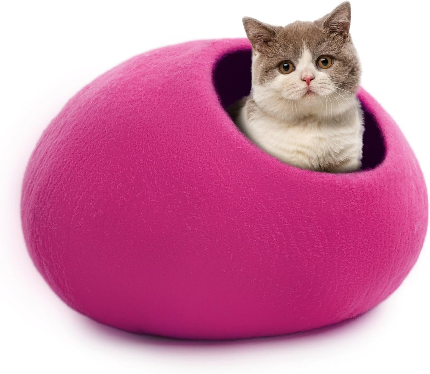 Woolygon Premium Wool Cat Cave Bed - Felt Cat Cave Handmade from 100% Merino Wool, Eco-Friendly Felt Cat Bed for Indoor Cats and Kittens